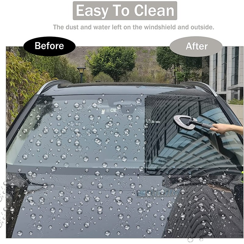 Auto Windshield Cleaning Tool Extendable Window Cleaner Brush Glass Wiper w/ Pad