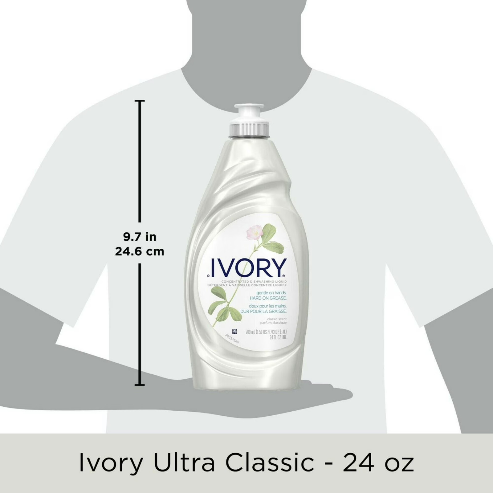 Ivory Ultra Concentrated Liquid Dish Soap, Classic Fresh Scent, 24 fl