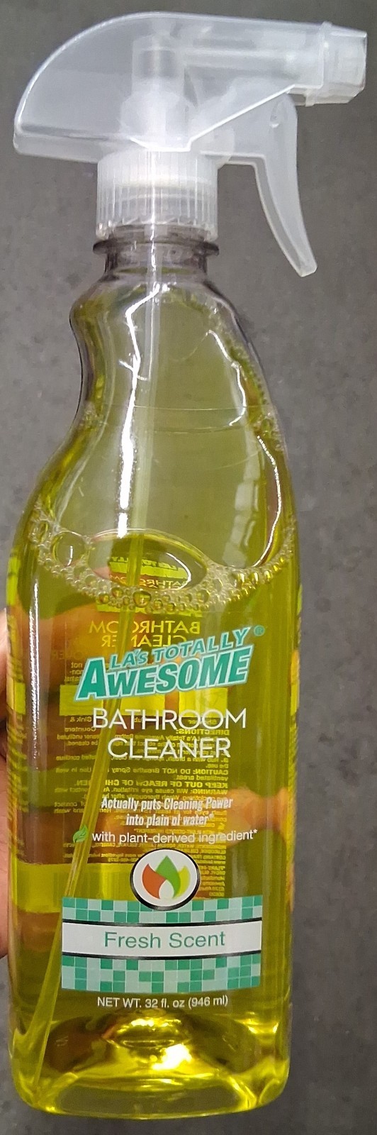LA’s Totally Awesome Bathroom Cleaner Spray Fresh Scent Plant-Derived 32 fl oz