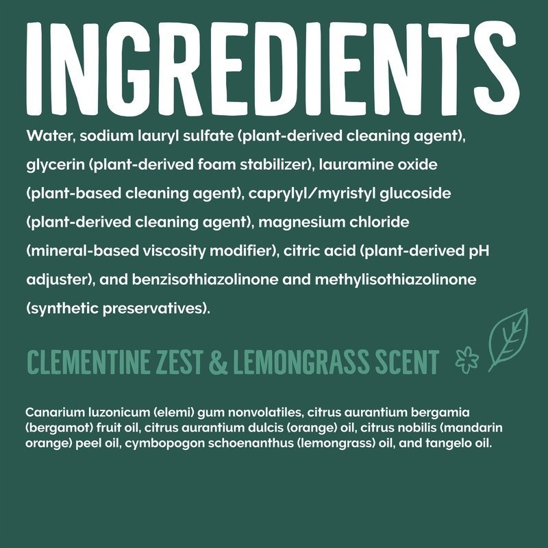 2 Pack Dish Soap Liquid Clementine Lemongrass Plant Based 19 oz Bottles New