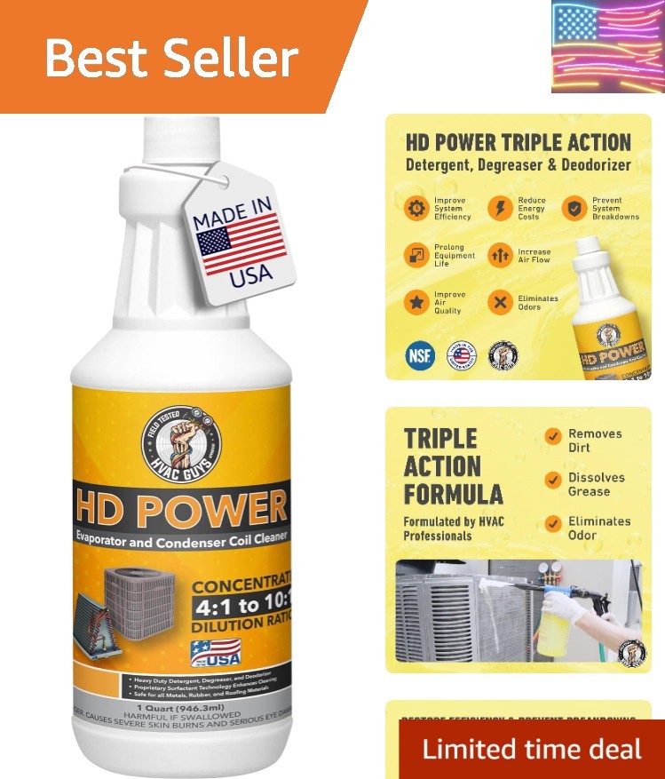 HD Power AC Coil Cleaner for All Condensers & Evaporators | No Rinse Evaporat…