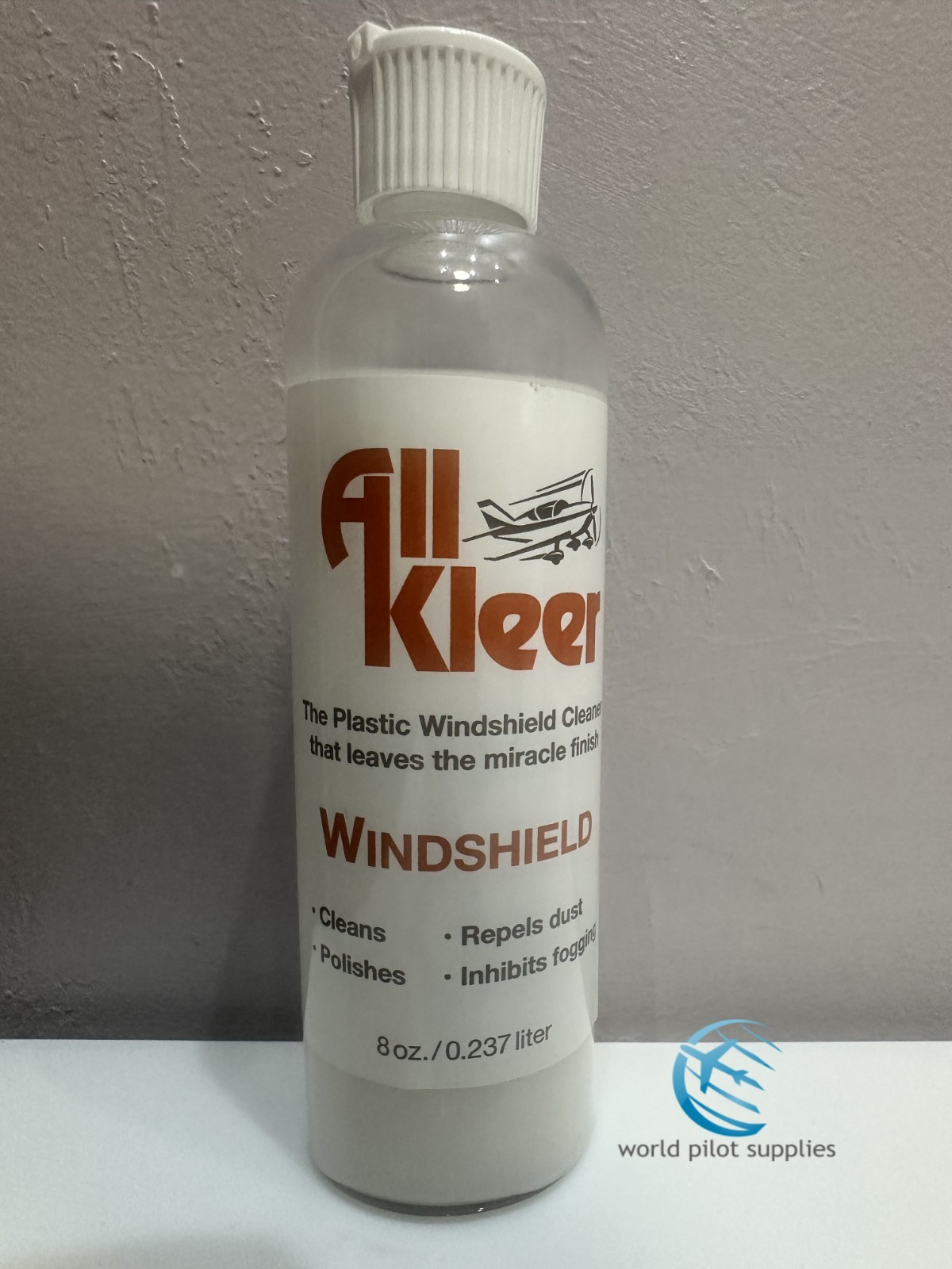 All Kleer Aviation Windshield Cleaner 8 oz. Bottle w/ Certs