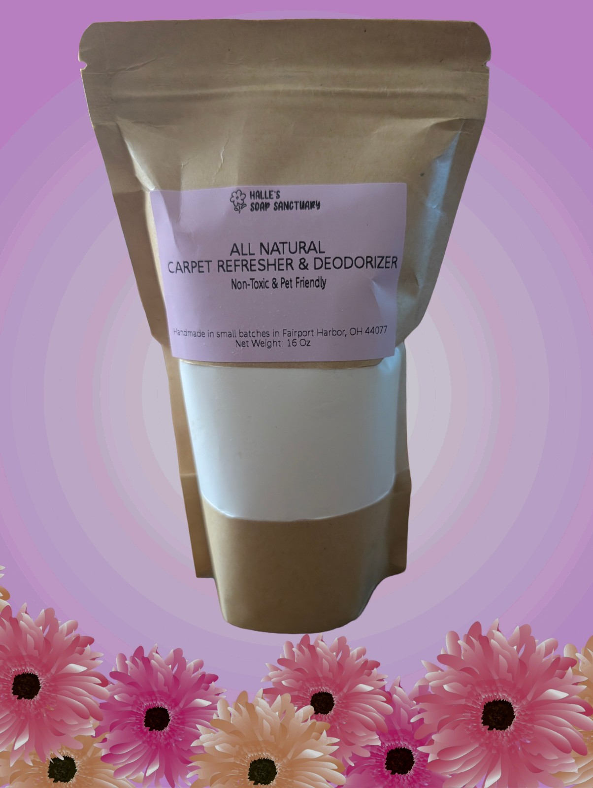 Lavender Carpet Refresher & Deodorizer Powder Pet friendly Non Toxic All Natural