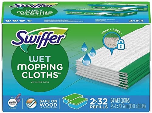 Swiffer Sweeper Wet Refills, (64 Count) – Lavender & Vanilla Comfort
