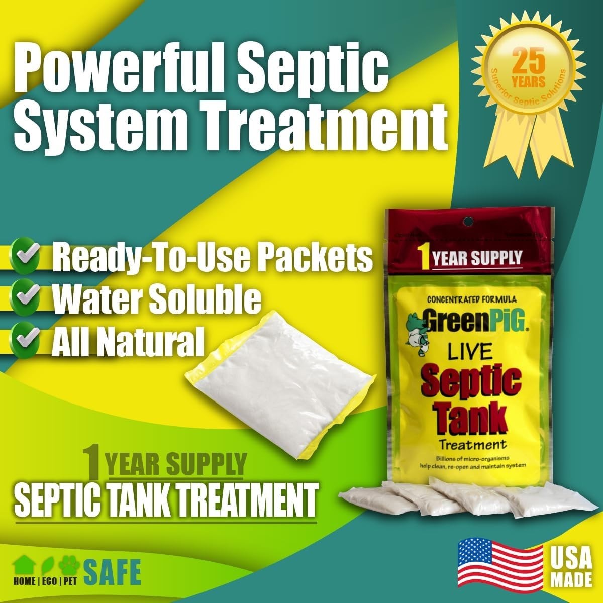 Efficient Septic Tank Treatment for 500-1500 Gallon Systems – Quick & Safe