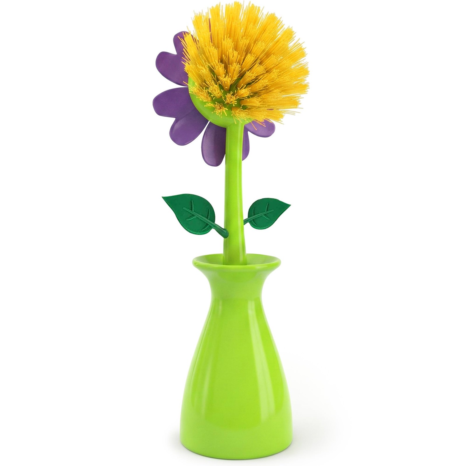 Cute Dish Brush with Stand – – Daisy in a Vase Brightens the Sink Area While …