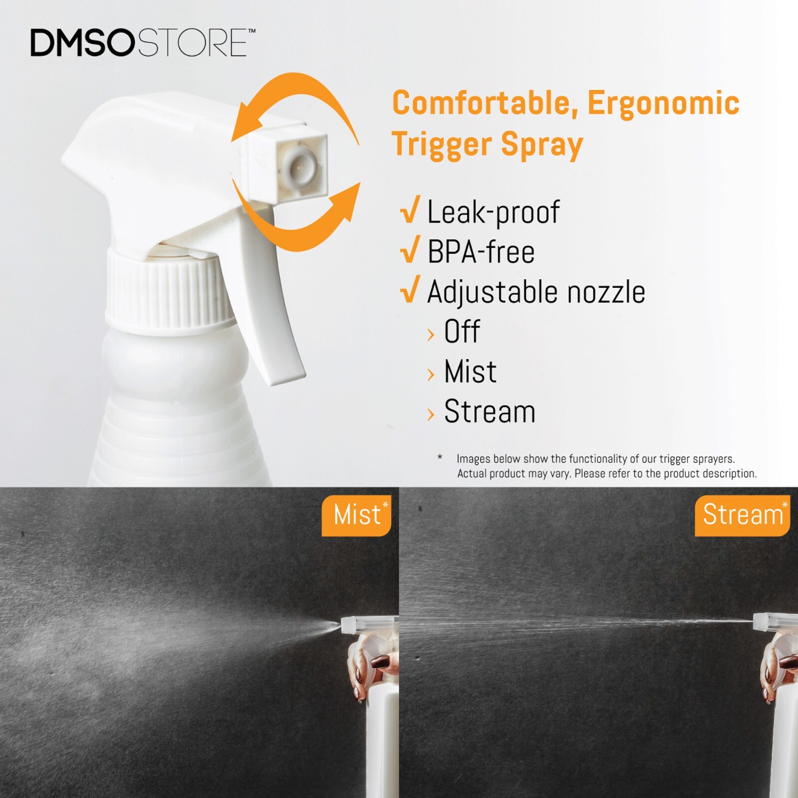 32oz. Plastic Trigger Spray Bottles Chemical Resistant Heavy Duty Commercial 6pk