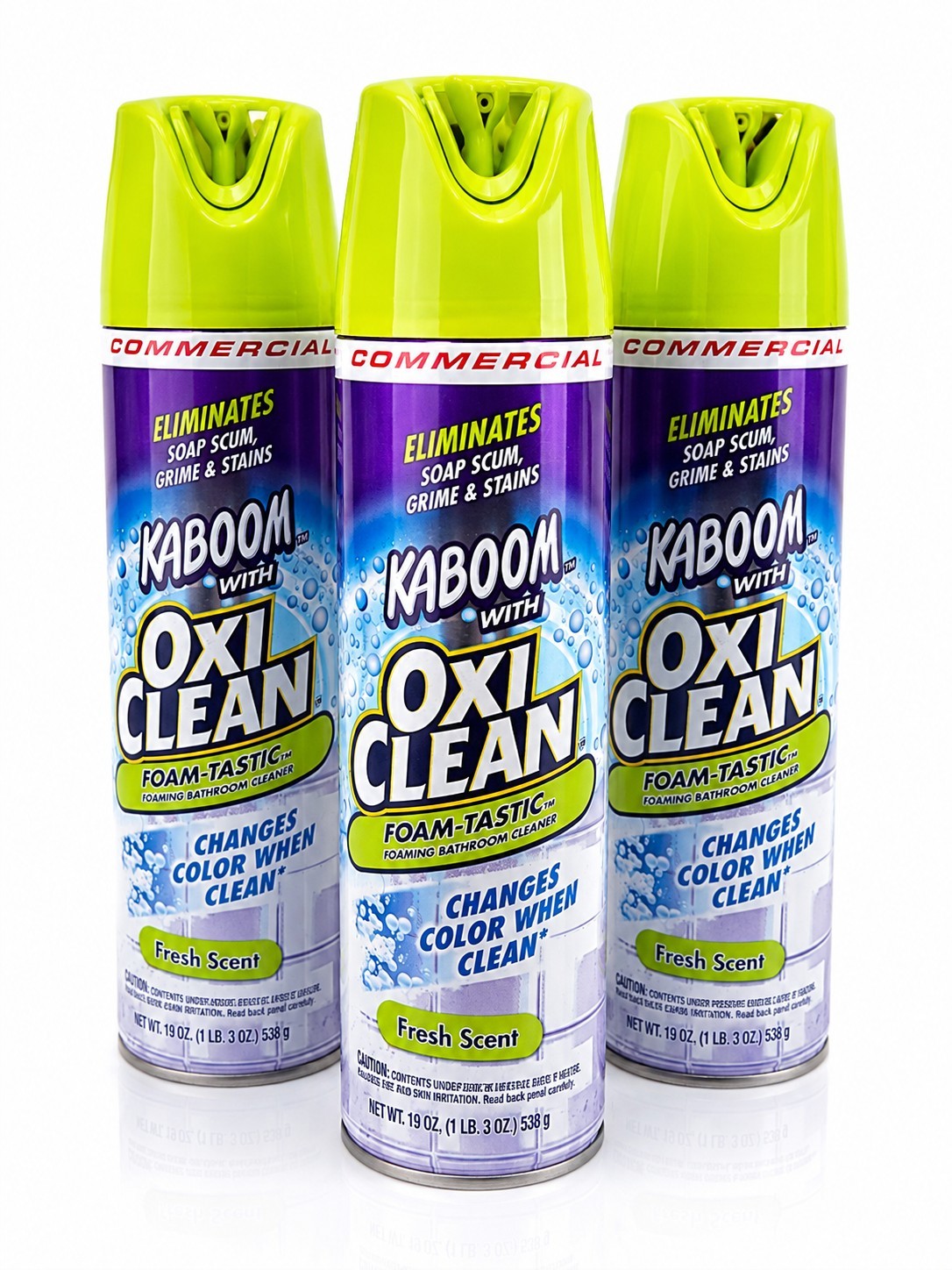 Kaboom OxiClean Foam-Tastic Bathroom Cleaner Fresh Scent 19oz 3 Pack