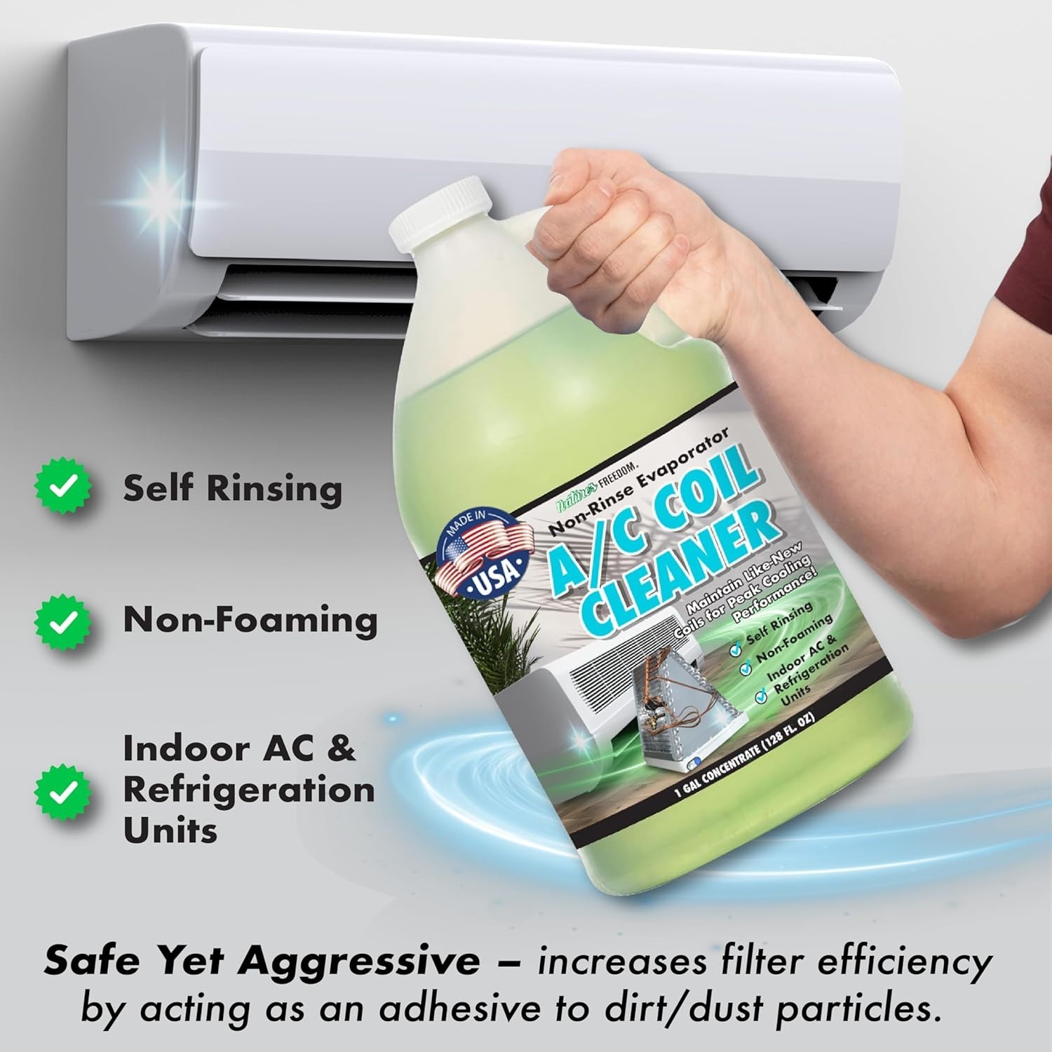 AC Coil Cleaner – 1 Gallon No Rinse Coil Cleaner for Air Conditioners