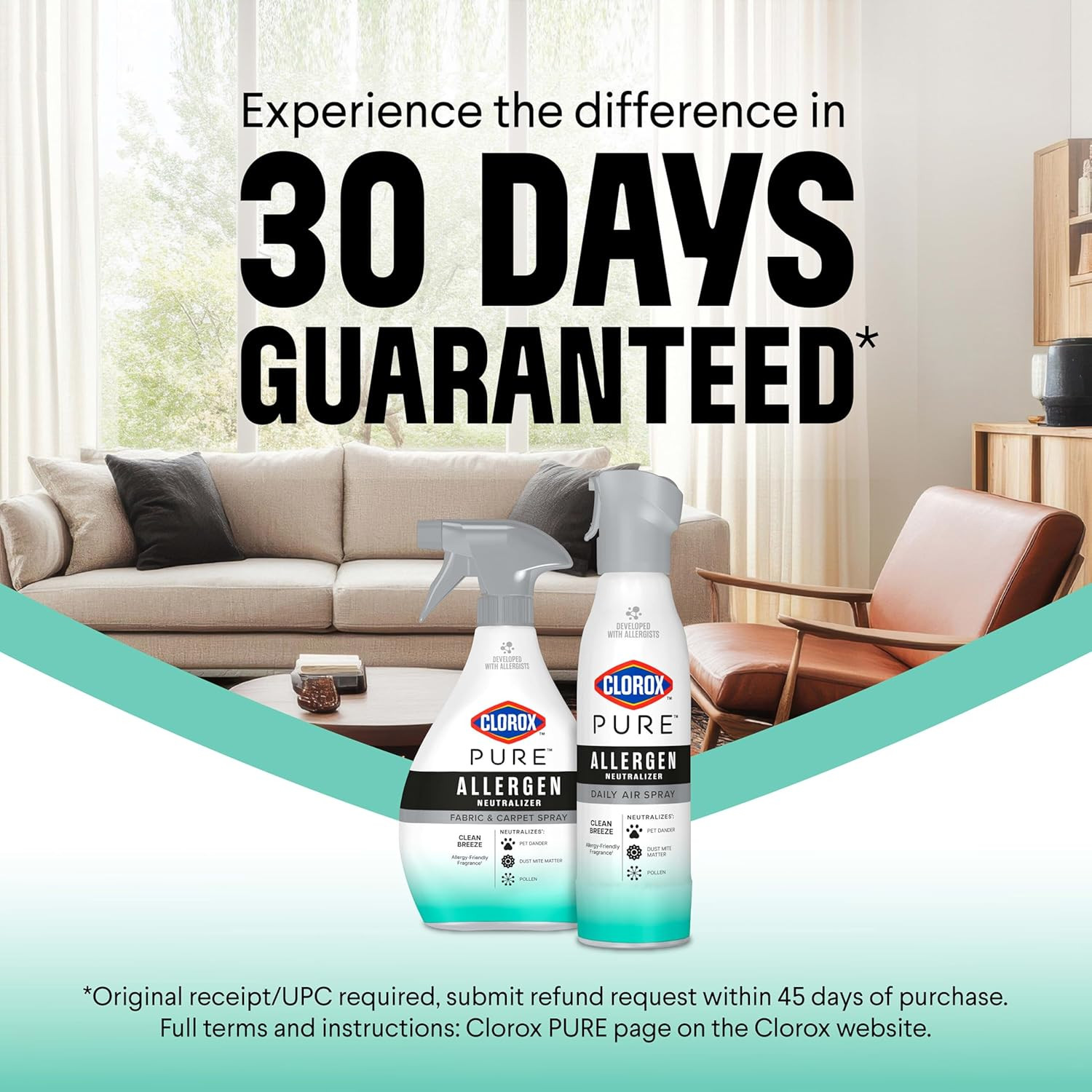 PURE Allergen Neutralizer Daily Air Spray, Clean Breeze, 8 Ounces