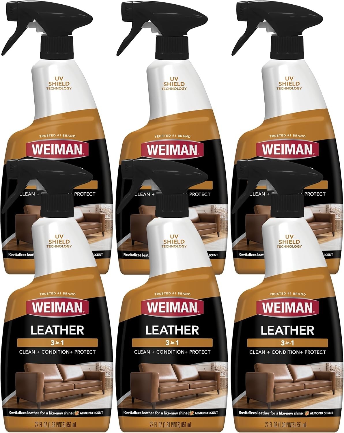 Cleans, Restores & Protects Leather – 6 Pack of 22 Fl Oz Cleaner & Conditioner