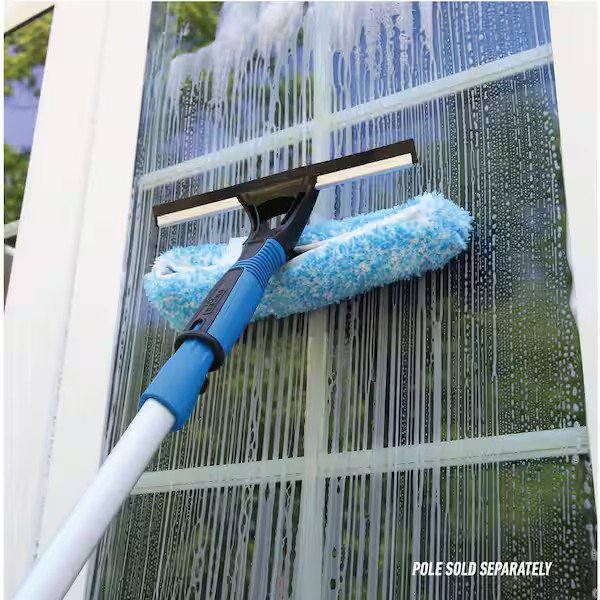 10 inches 2 in 1 Window Cleaner Squeegee Scrubber Glass Cleaning Tool
