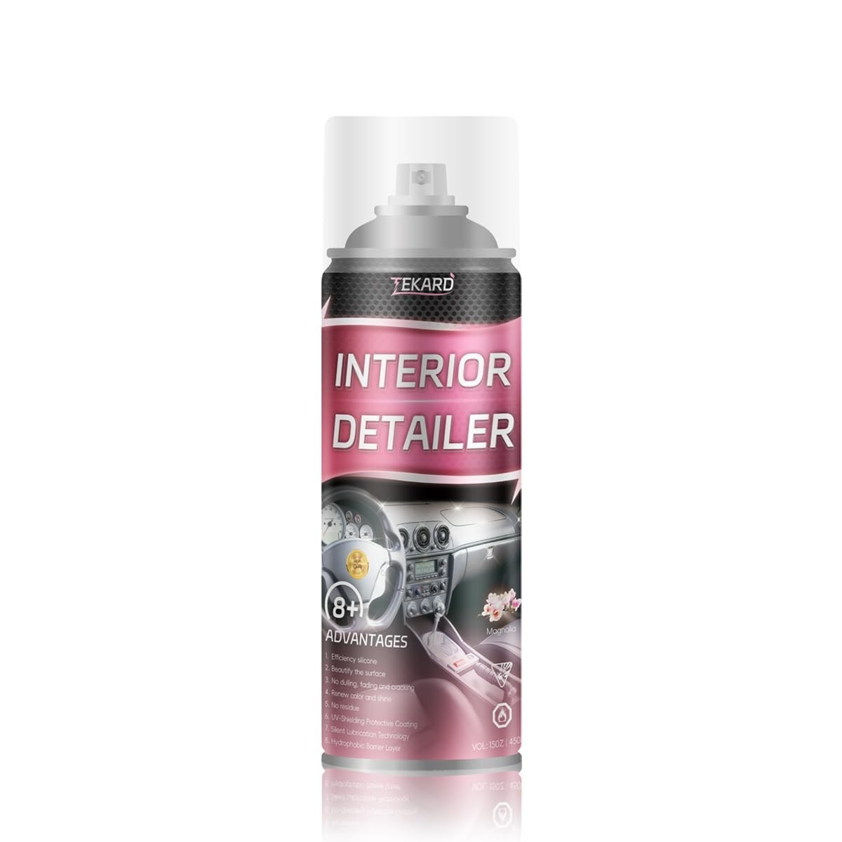 Large 15 oz Car Interior Cleaner & Detailer – Leather, Rubber, Plastic Safe, Whe