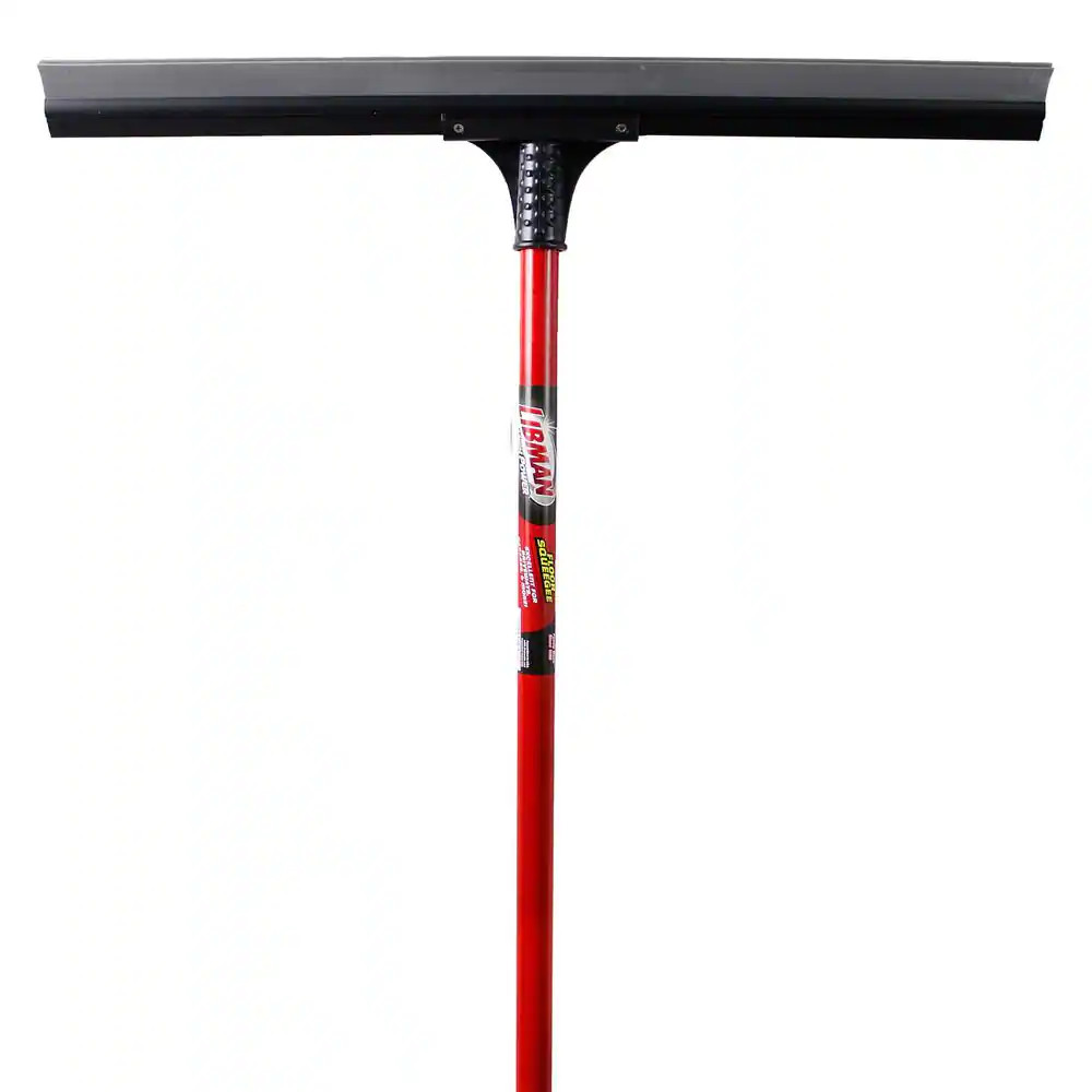 24 In. PVC High Power Multi-Surface Rubber Floor Squeegee with 60 In. Steel Hand