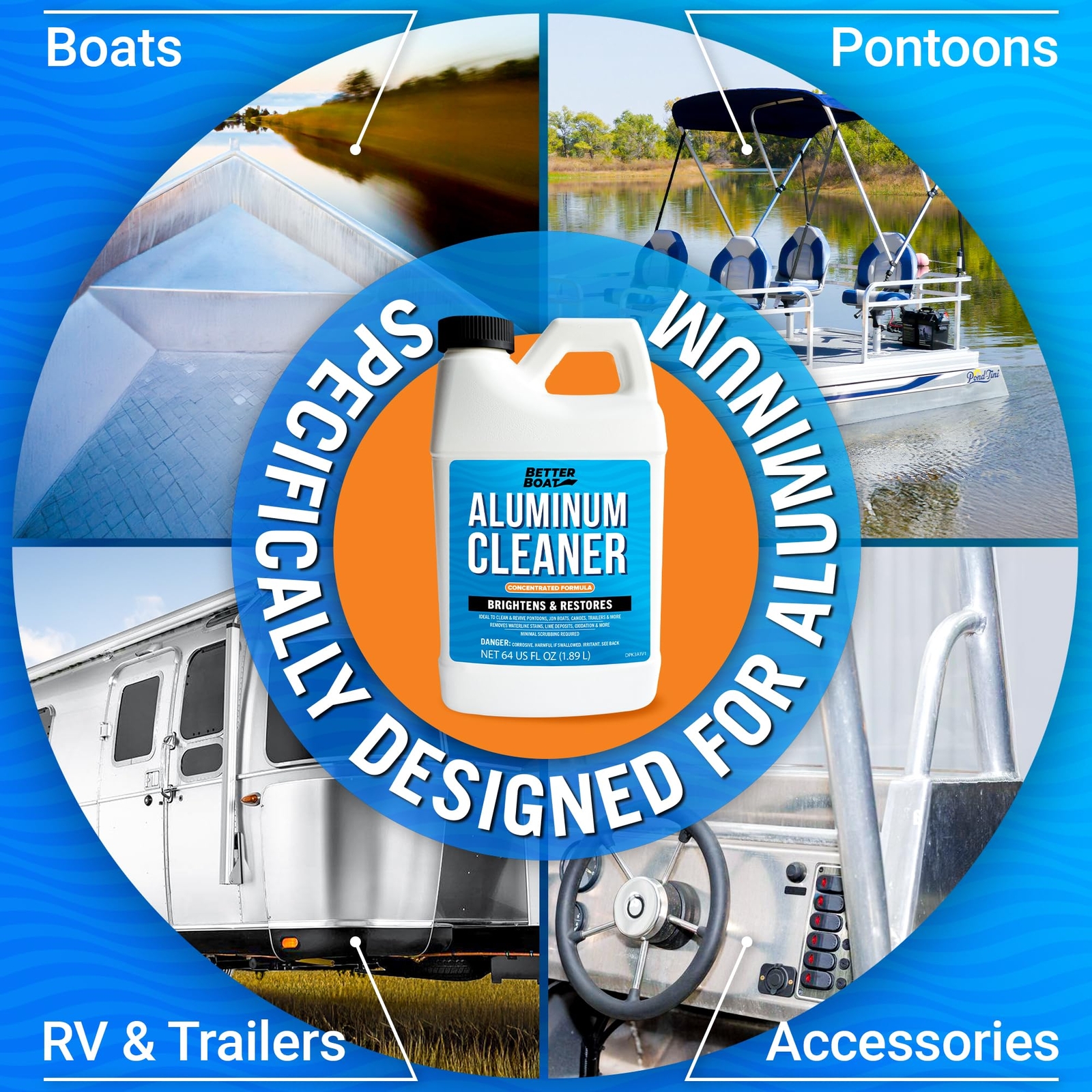 Aluminum Cleaner & Brightener & Restorer Aluminum Pontoon Cleaner Jon Boat and