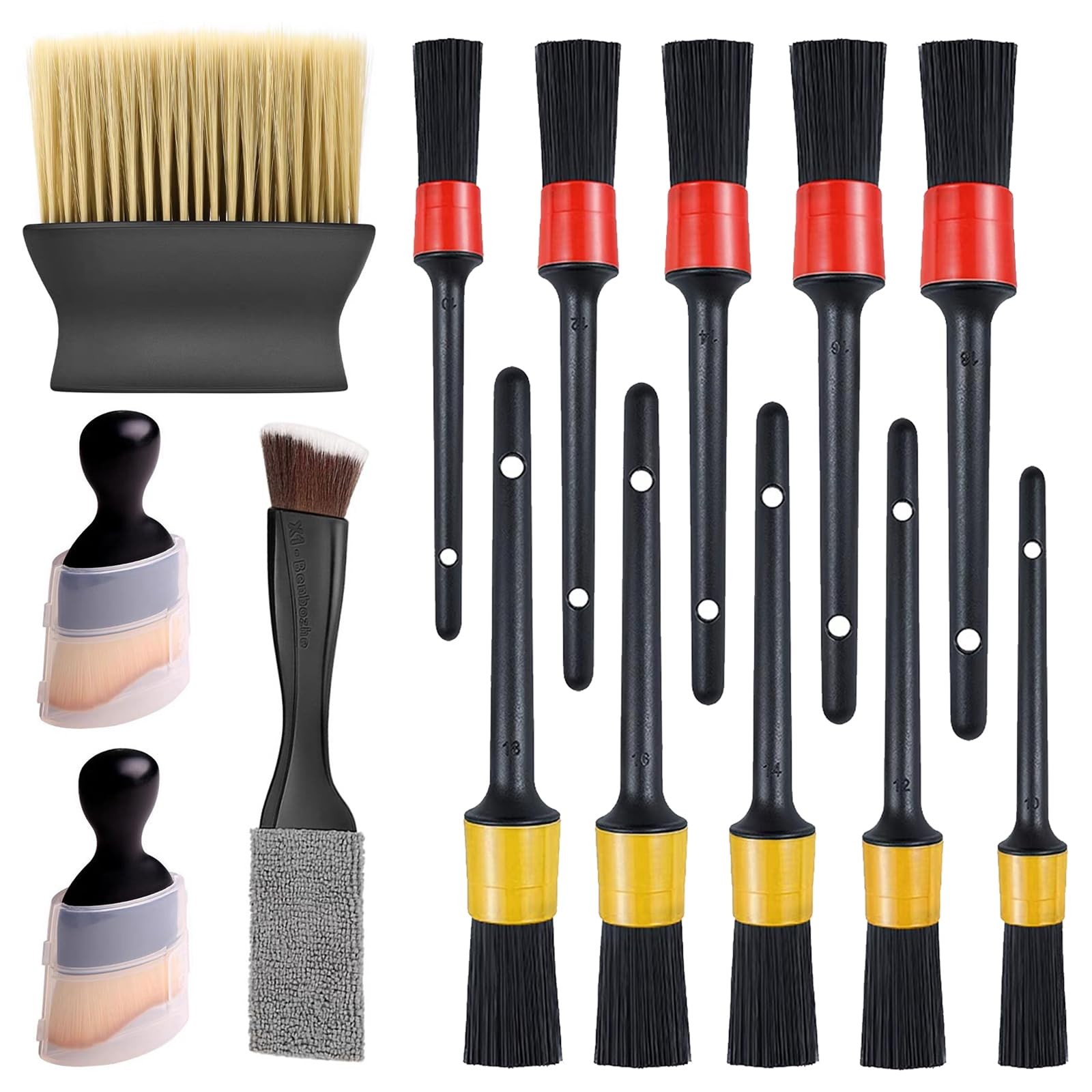 14Pcs Car Interior & Exterior Dusting Brush Set Contains Soft Cleaning Brushe…