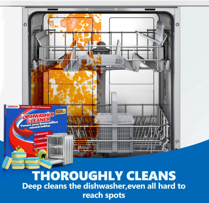Dishwasher Cleaner tablets Deodorizer 24 Pack 1 Year Supply Deep Cleaning Septic