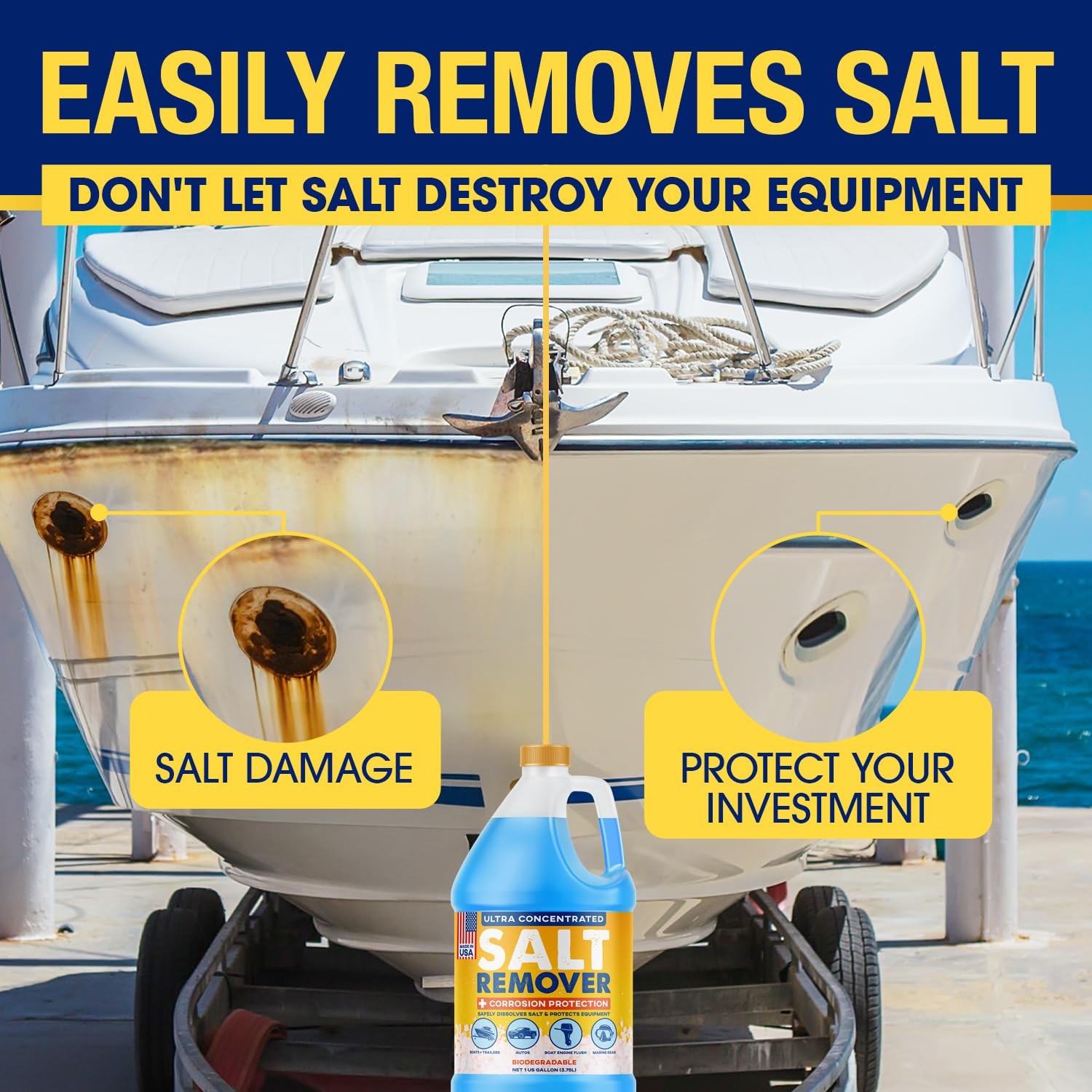 [1 Gallon] Concentrated Salt Remover + Corrosion Protection – Made in USA, Sa…
