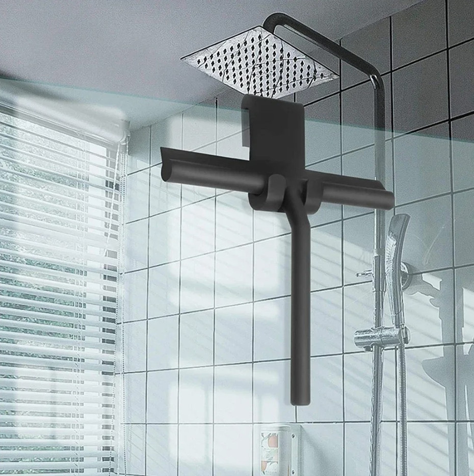 Shower Squeegee Glass Door Wall Cleaner with Silicone Holder Bathroom Wiper