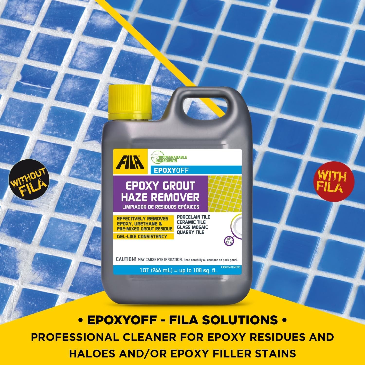 Epoxy Grout Haze Remover – Removes Residue from Vertical Surfaces, 1 QT