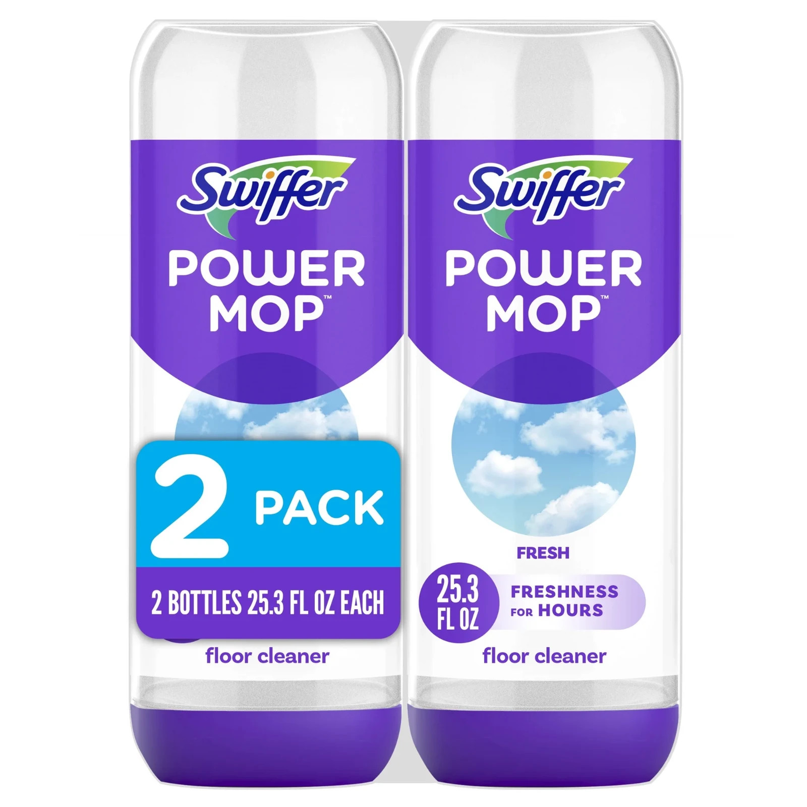 Swiffer Power Mop Floor Cleaning Solution Fresh Scent Floor Cleaner,25.3 oz, 2x.