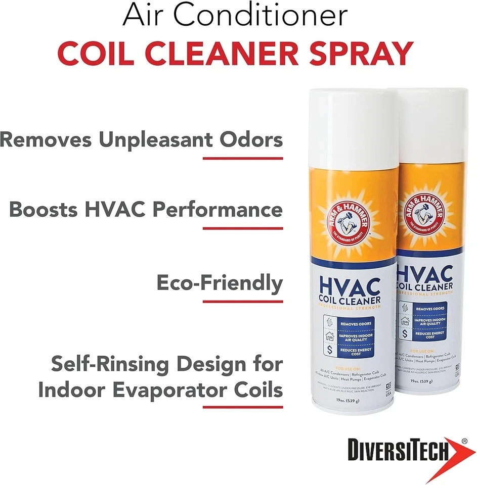 Biodegradable HVAC and Air Conditioner Coil Cleaner Foam Aerosol Spray, No Rinse