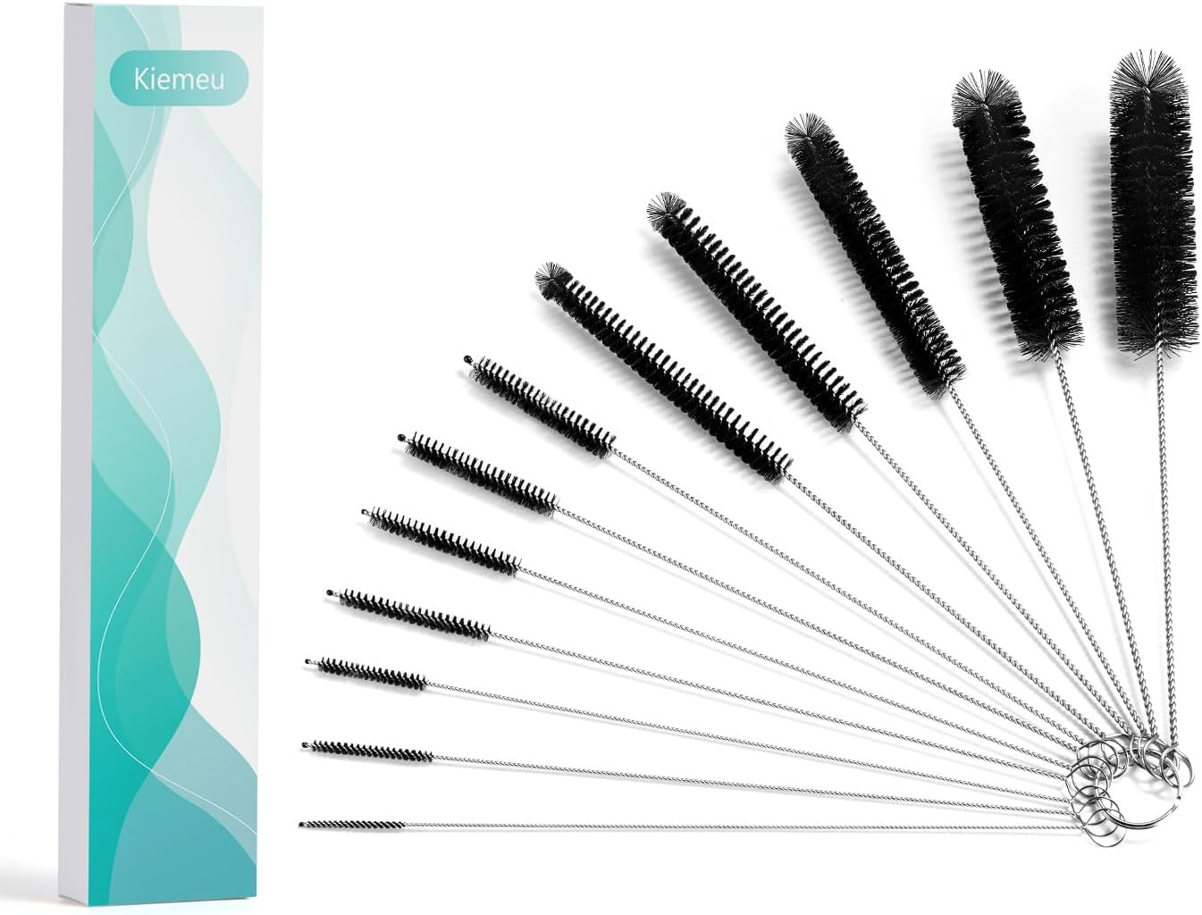 9.5 Inches Long Straw Cleaner Brush Set, 12 Pack Straw Pipe Cleaner Brush Set…