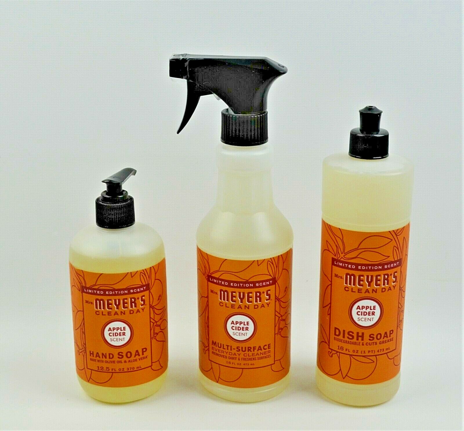 New Mrs Meyer’s Apple Cider Hand Soap Pump , Dish Soap, & Multi Surface Spray