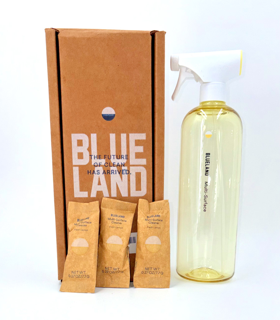 Blueland Multi-Surface Cleaner Starter Set Lemon 24oz Bottle + 3 tablets-New