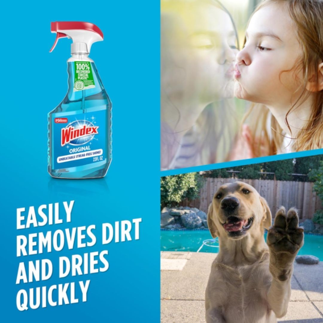 Windex Glass Window Cleaner, Original Blue, Spray Bottle, 23 fl oz New