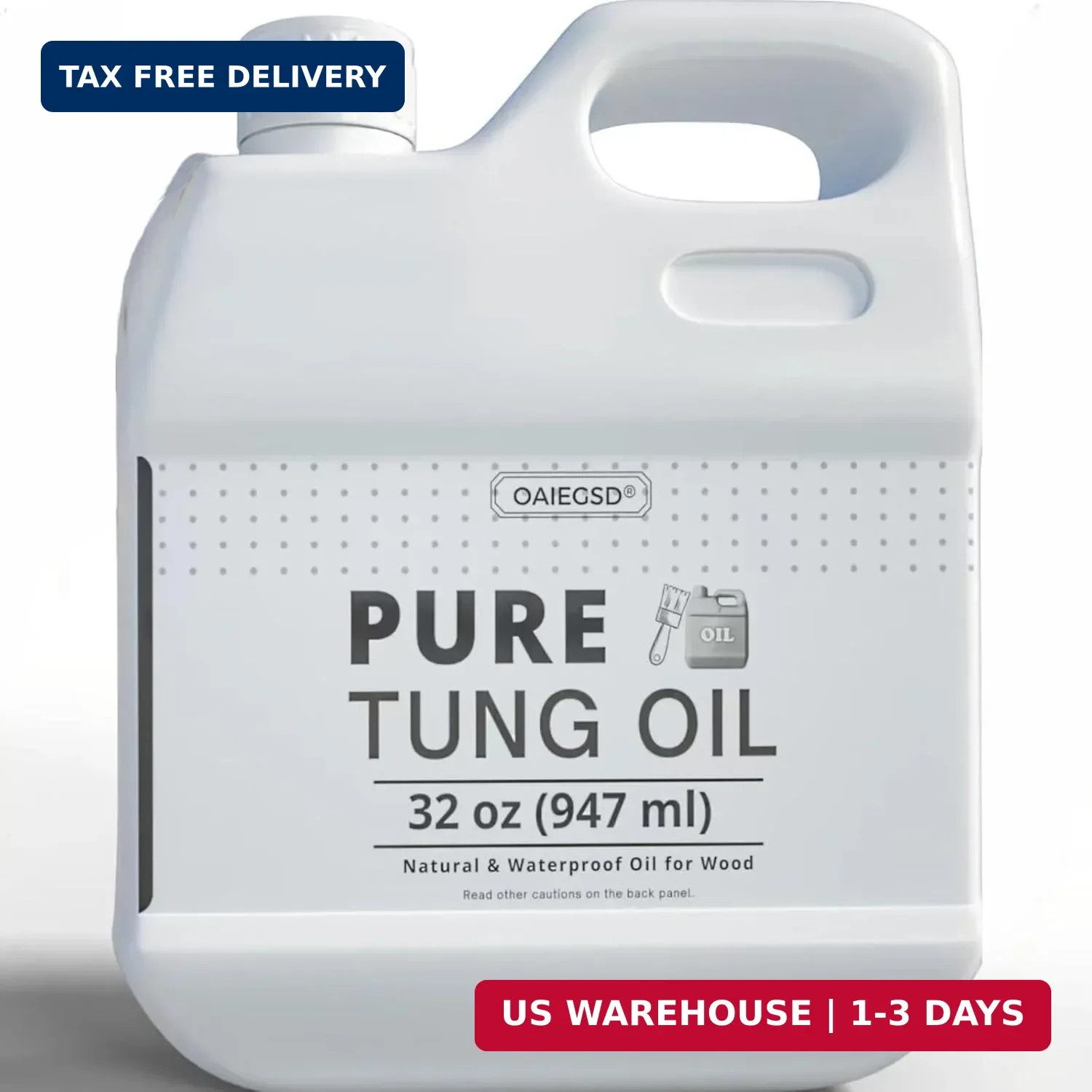32oz 100% Pure Tung Oil for Wood Outdoor with Brush, Safe Food Grade Tung Oil fo