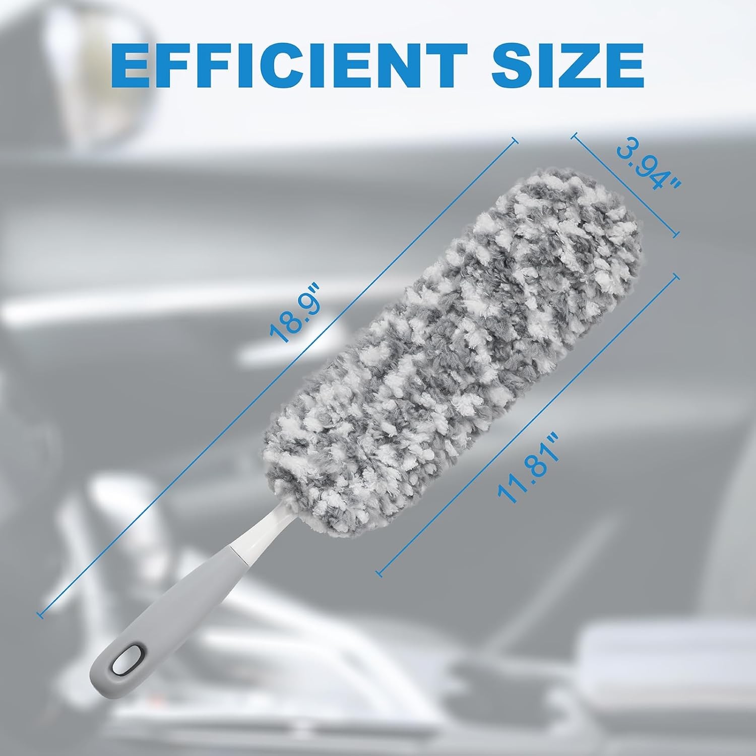 12″ Microfiber Car Duster – Soft Interior Detail Brush Dash Seats Vents &