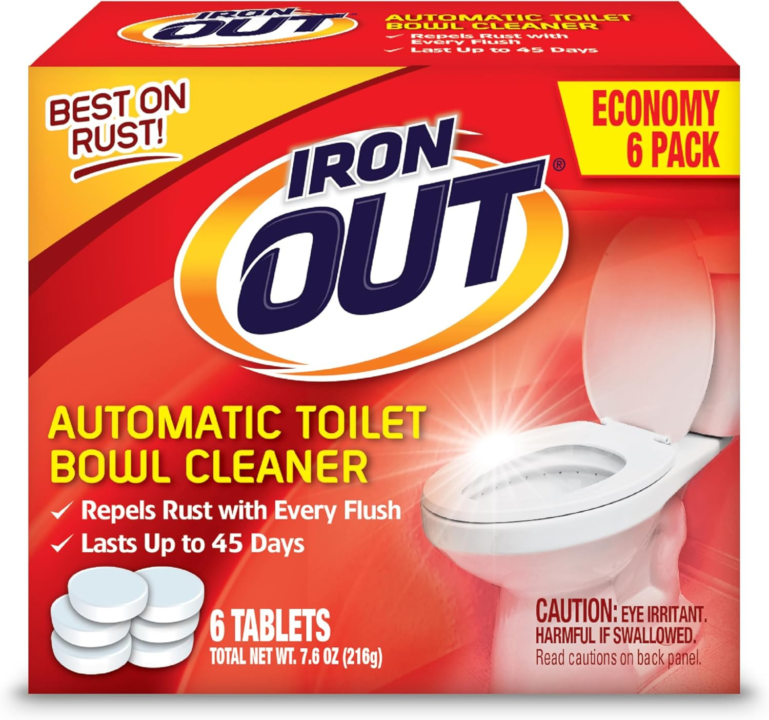 Iron OUT Automatic Toilet Bowl Cleaner Tablets, Helps Remove and Prevent Rust