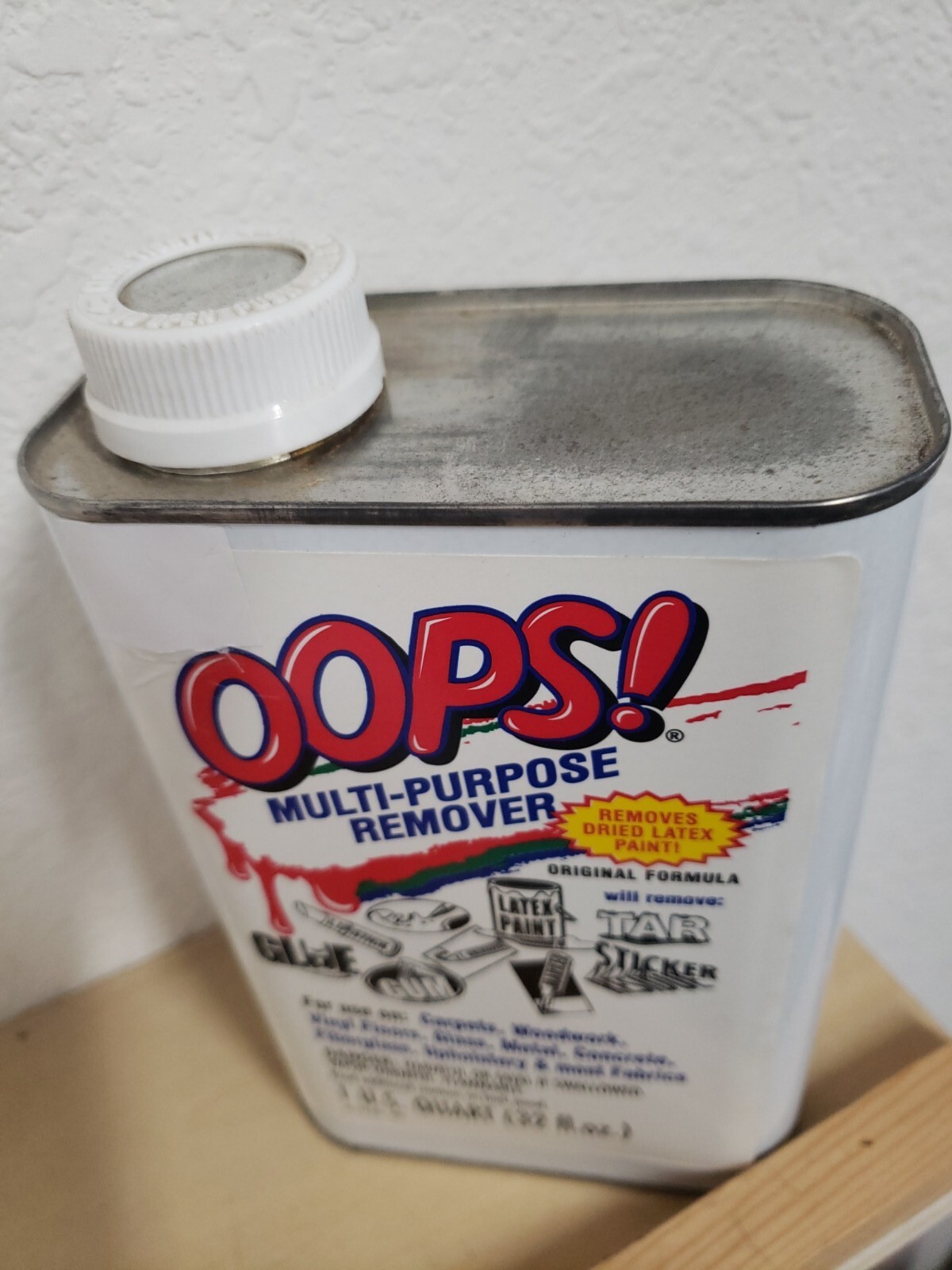 Oops! Remover – 1 QUART (32oz) Tin Can DISCONTINUED! Sealed, Original Formula