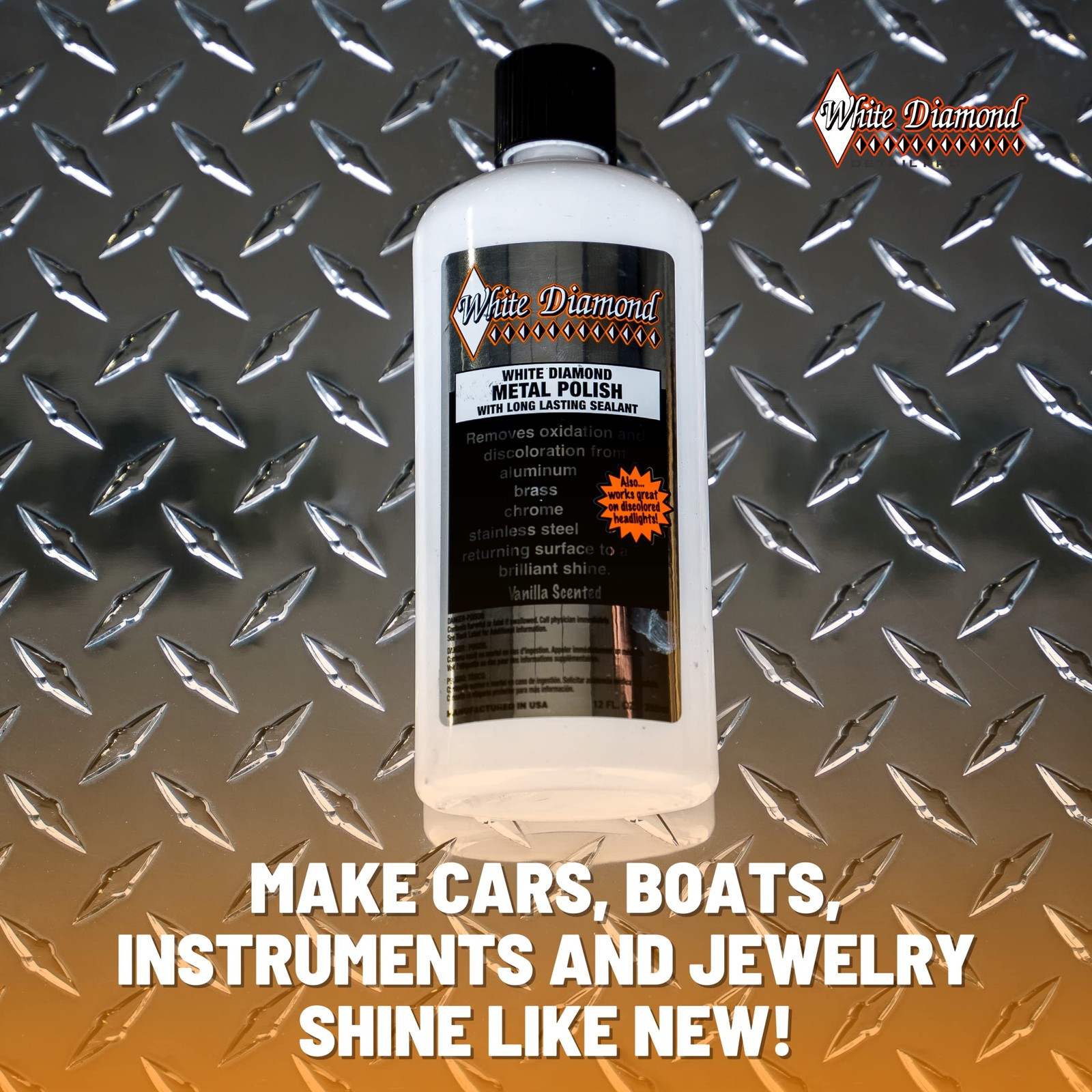 Metal Polish with Sealant, 12 fl oz – Cleaner Protectant for Aluminum, Chrome