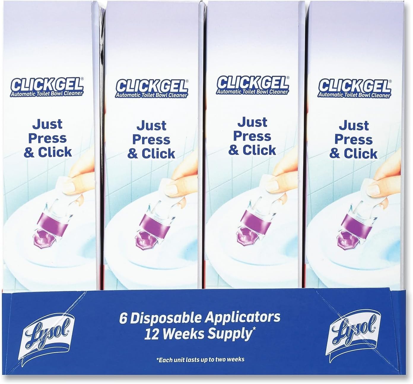 Lysol Click Gel Automatic Toilet Bowl Cleaner – Lavender Scent, 6 Stamps, Toilet
