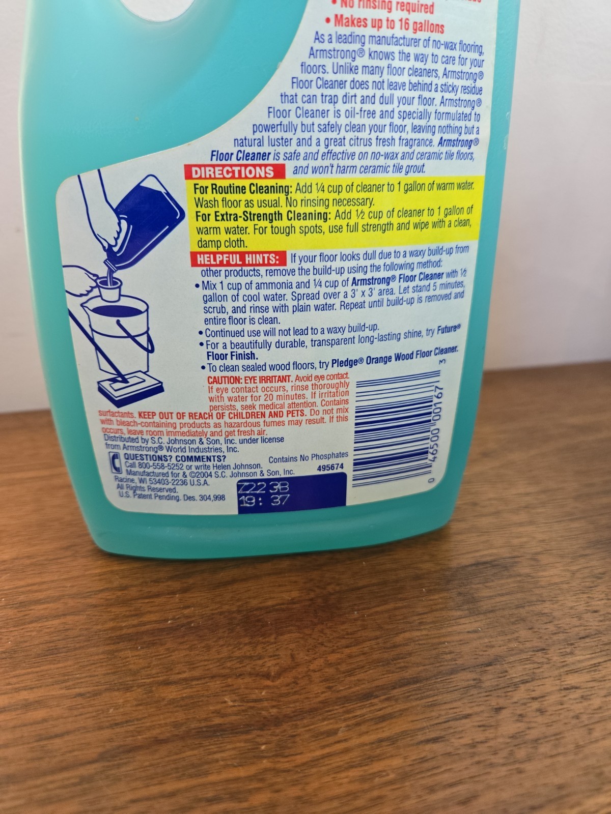 RARE Vtg ARMSTRONG Concentrated Floor Cleaner No Sticky Residue SC Johnson 32 Oz