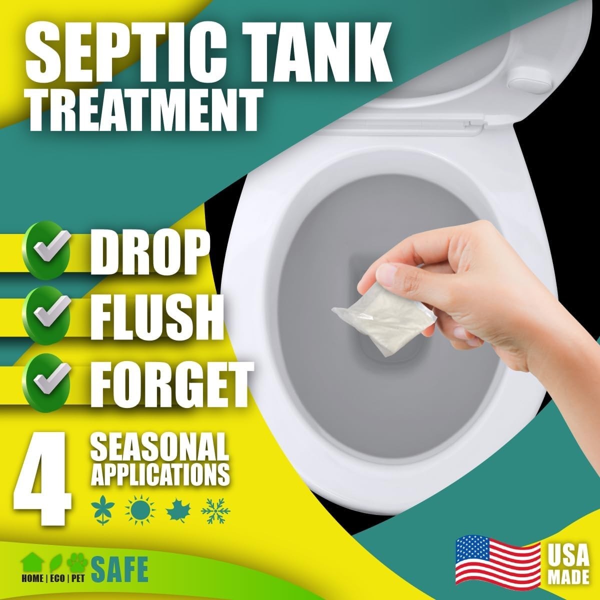Septic-Safe Enzyme Treatment Packets – 4 Count for Effective Backlog Prevention