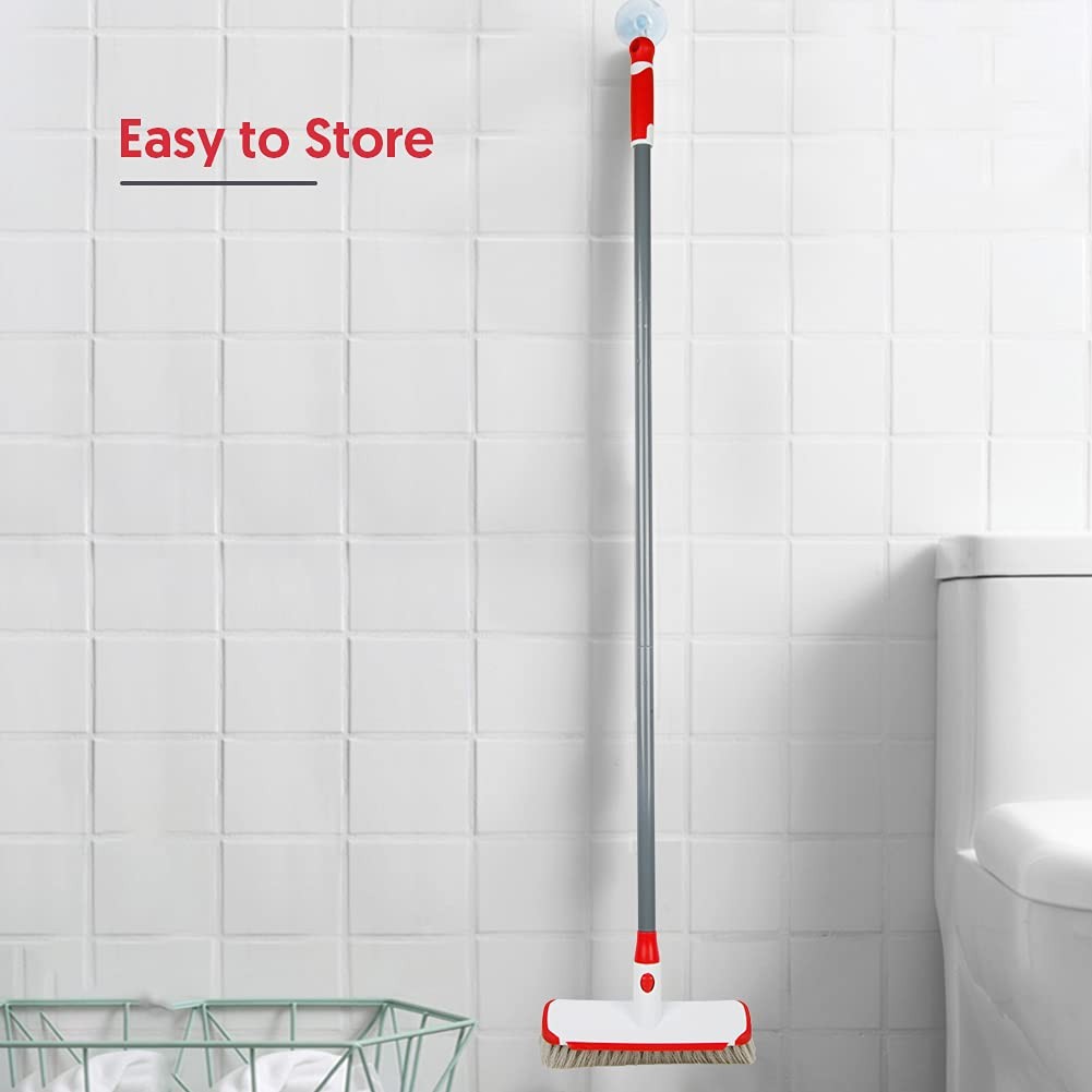 Floor Scrubber with Long Handle, 2 in 1 Scrubbing Brush Stiff Bristle Shower …