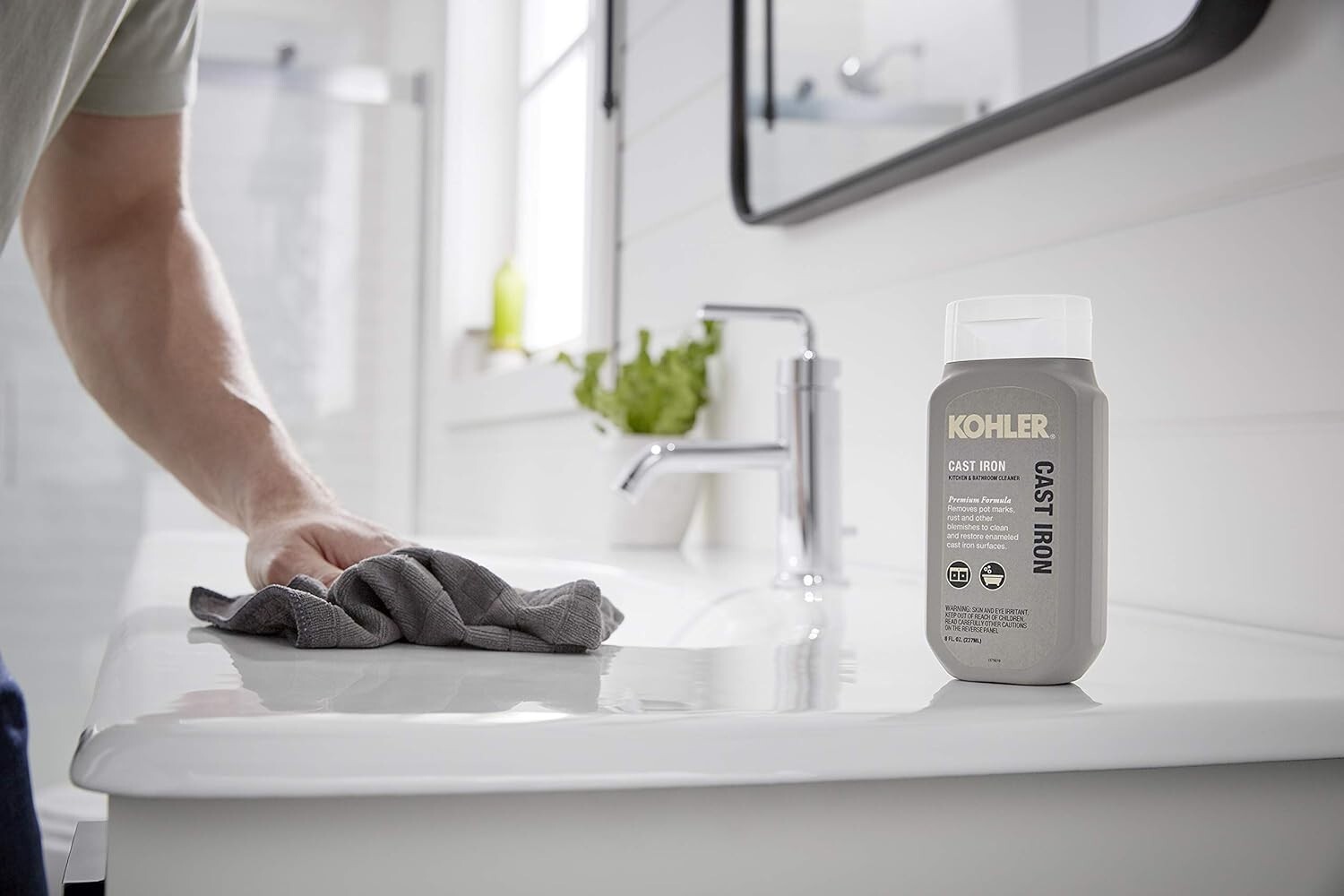 Cast Iron Cleaner Liquid Form Kohler K-23725-NA Non-abrasive Cream-Based Kit New