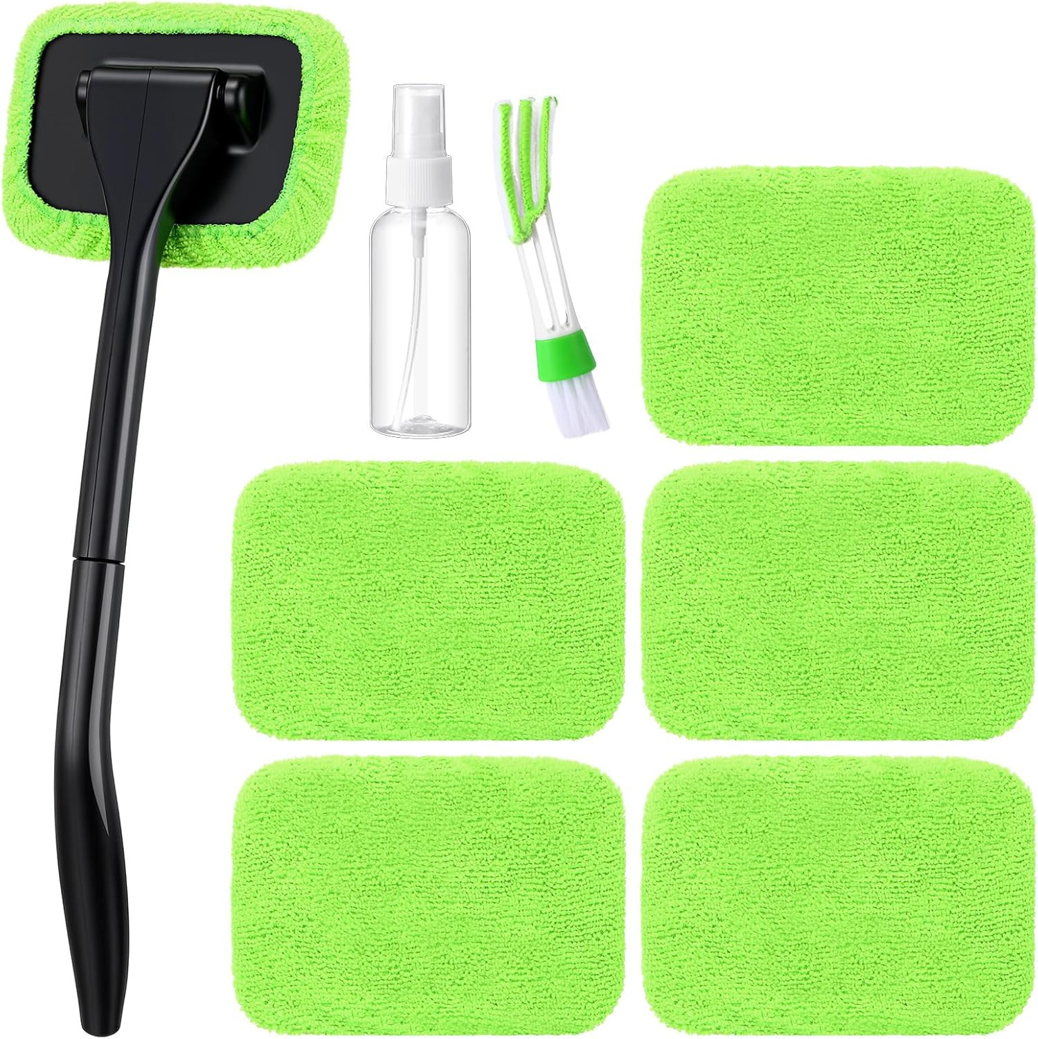 8 Pcs Car Windshield Cleaner Tool Kit with Removable Handle, Microfiber Towel Pa