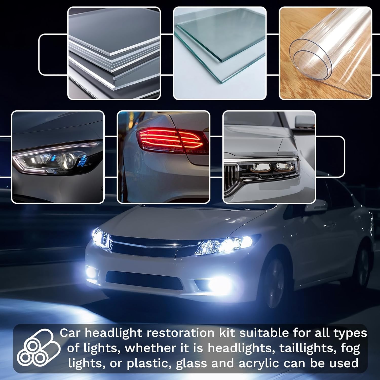 Kit 38PCS Limpieza de Faros con Lijas y Almohadillas, Universal para Coche