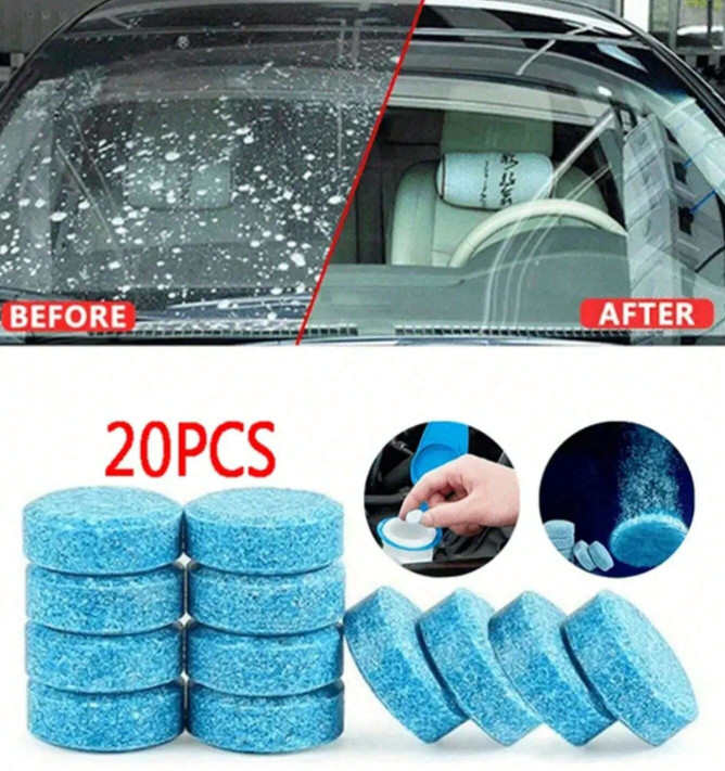 20-Pack Concentrated Windshield Washer Fluid Tablets – Car Cleaning Solution NEW
