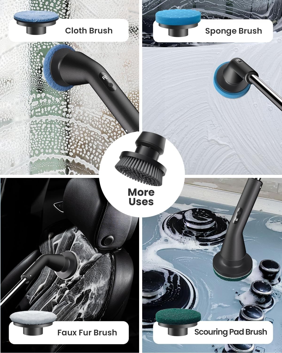 Electric Spin Scrubber, 2026 Upgraded Cordless Cleaning Brush Bathroom Scrubb…