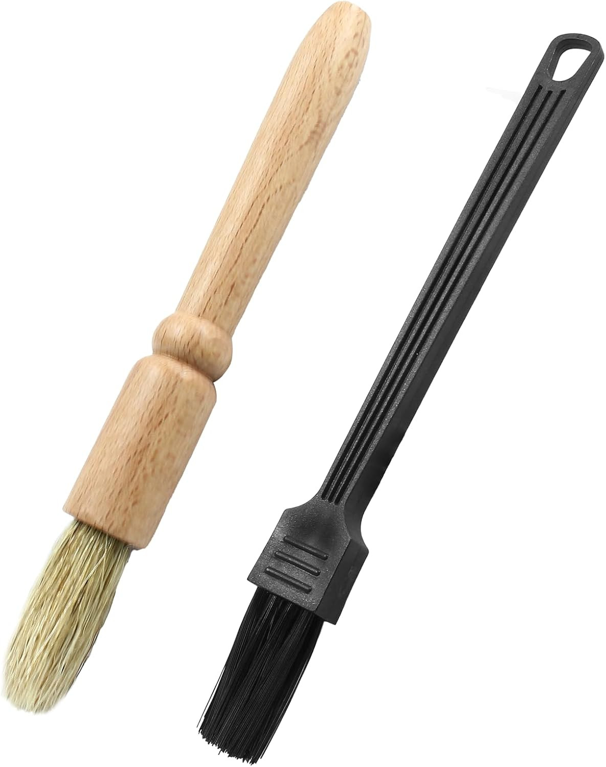 2 Pack Coffee Grinder Cleaning Brush Bean Grain Coffee Grounds Tool Wood Handle