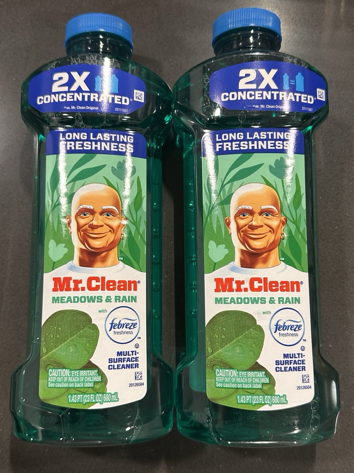 2 Mr. Clean Concentrated Multi Surface Cleaner with Febreze Meadows & Rain 23oz