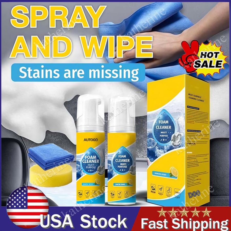 4-in-1 Multi-Enzyme Foam Cleaner, Deep Cleaning Spray for Car Kitchen Bathroom