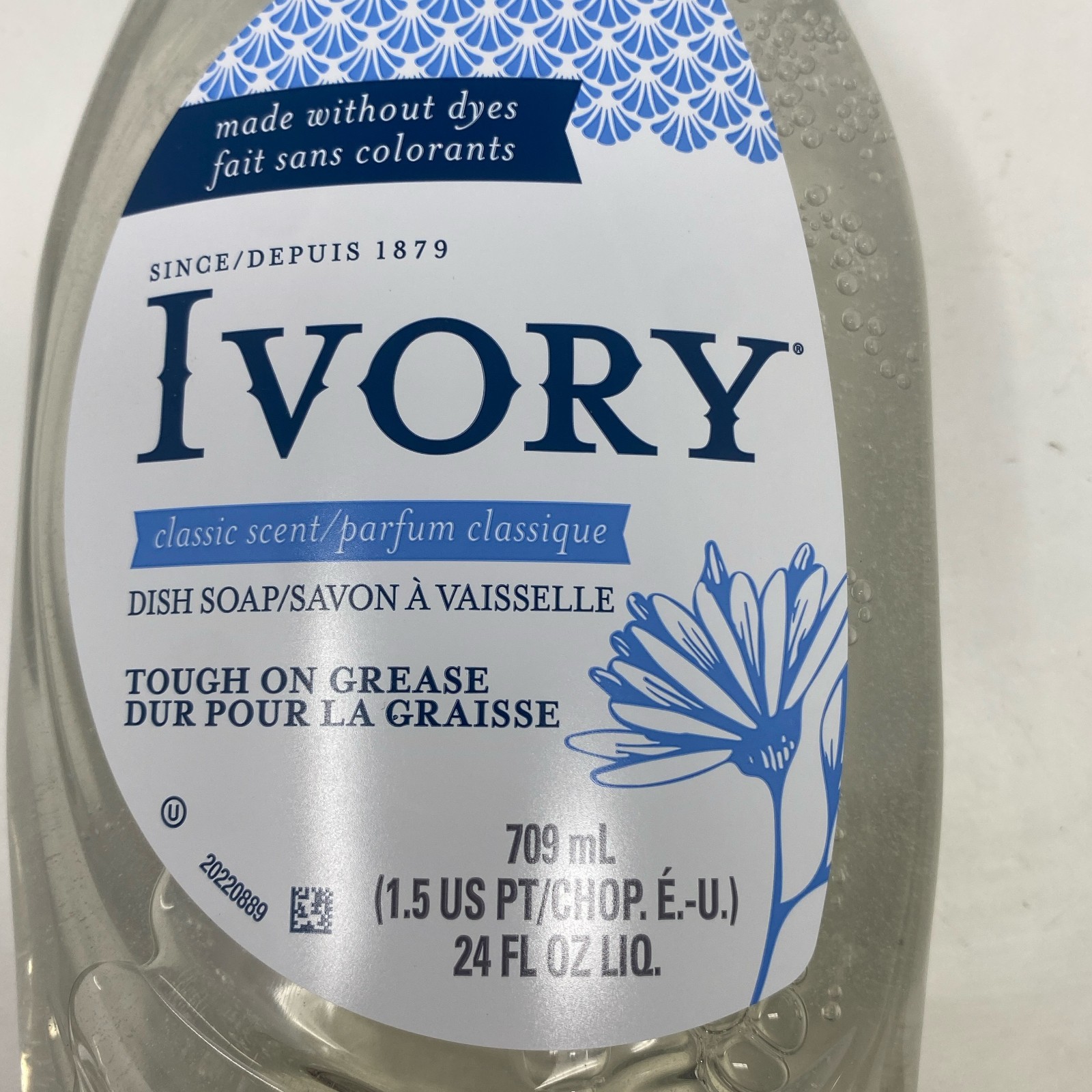 Ivory Classic Scent Grease-Cutting Dish Soap, Clear, 24 fl oz