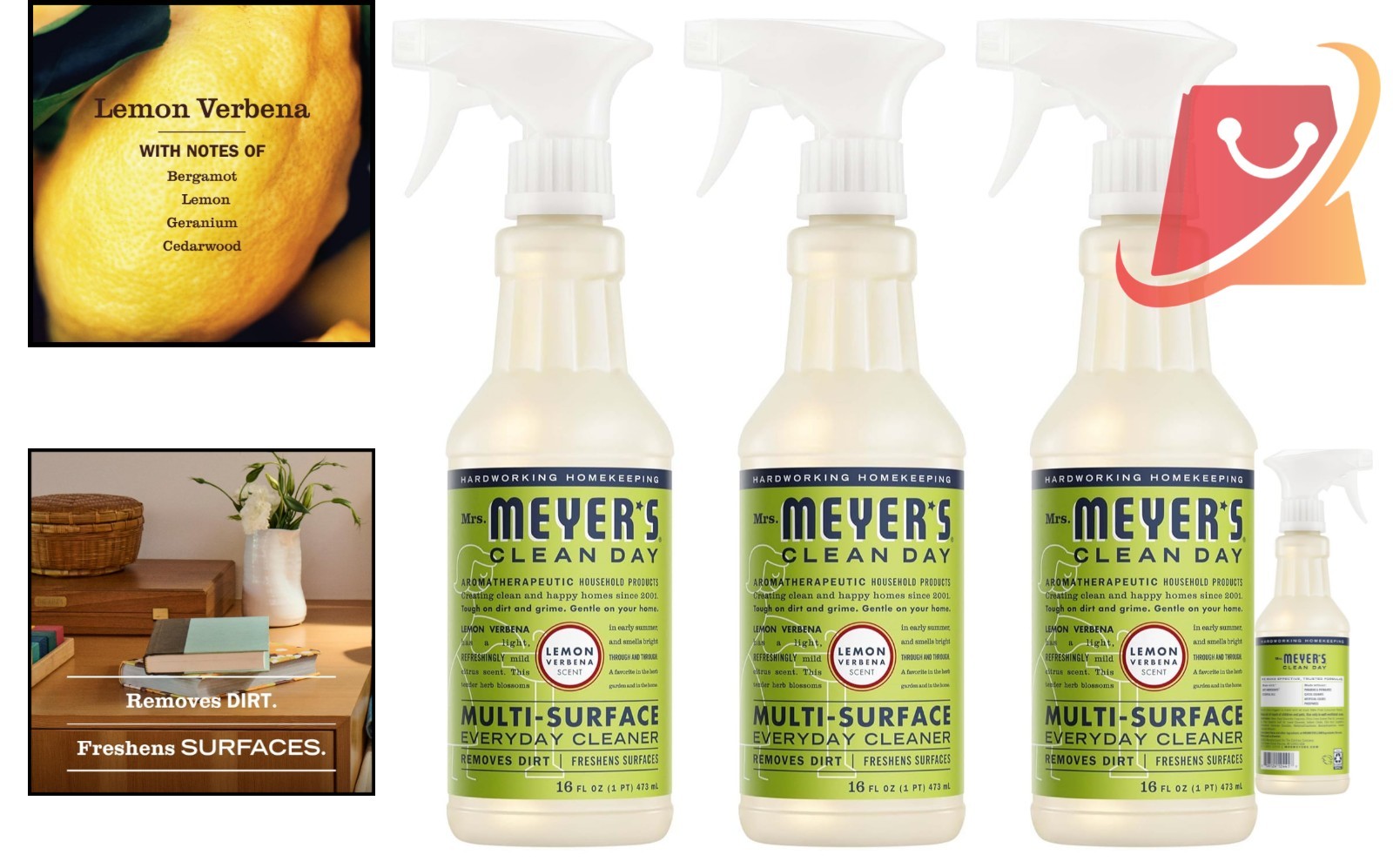 All-Purpose Cleaner Spray Lemon Verbena Cruelty Free 16 fl oz Pack of 3