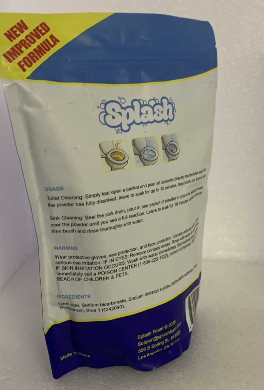 Splash Foaming Advanced Cleaner 400g 14.11oz Toilet Bowl Cleaning Powder 1 Pack